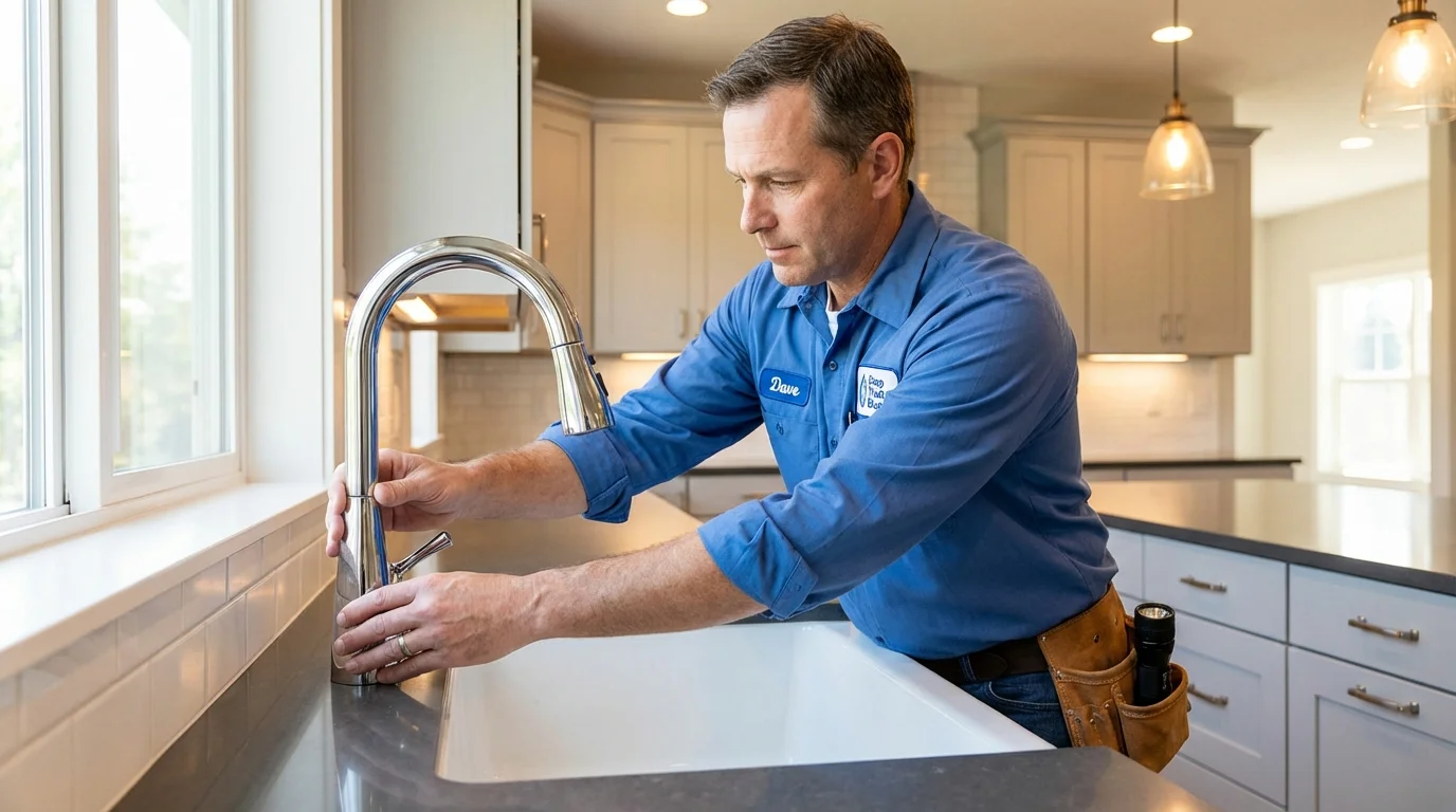 Kitchen faucet installation by Johns Plumbing LLC in New Roads